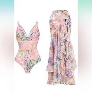 Floral Pink One-Piece Swimsuit